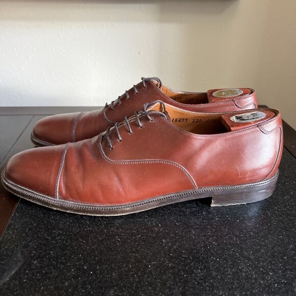 SALVATORE FERRAGAMO Brown Leather Cap Toe Oxford Shoes Men's Size 11.5 B Italy - Picture 3 of 16